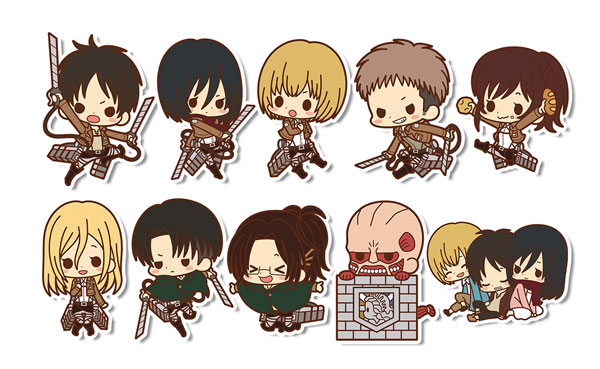 Attack on Titan - Character Rubber Strap Collection Set of 10