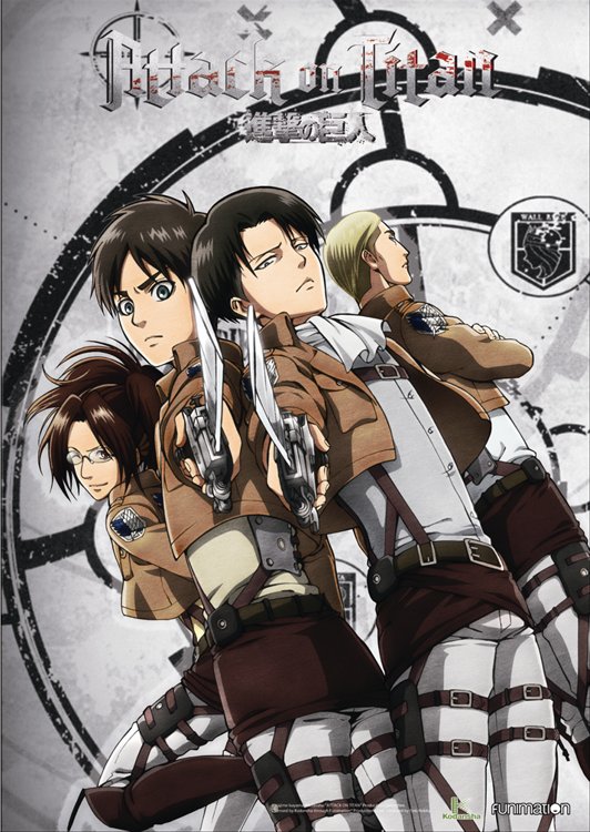 Attack on Titan - Erin, Levi, Hange, Erwin Clear PVC Poster